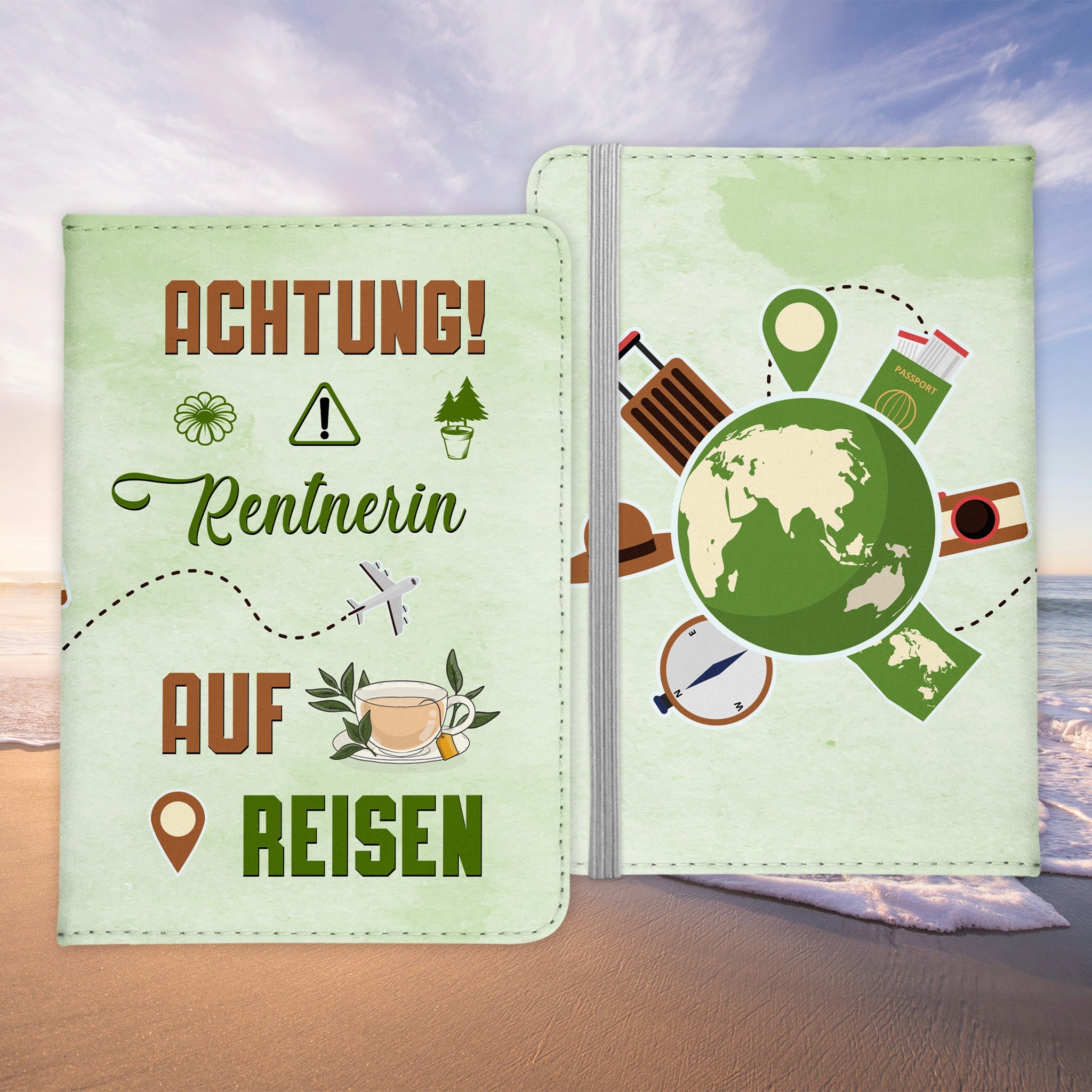 Rentnerin Geschenk Reisepasshülle Frauen Reisen Pass Etui Cover Organizer Sommer Urlaub Gadgets Kunst-Leder Berufe Accessoire-Reisepass-Hülle-22Feels