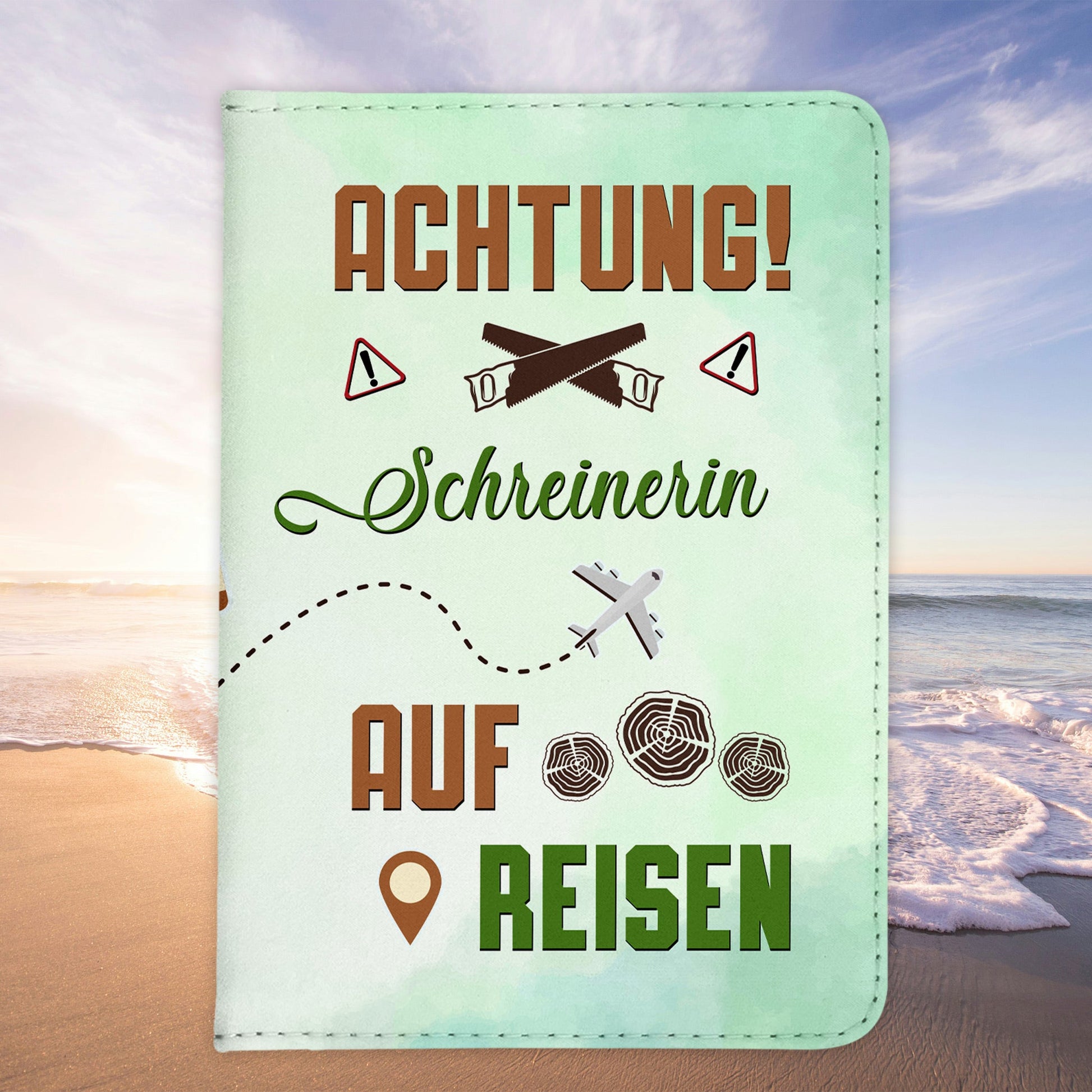 Schreinerin Geschenk Reisepasshülle Frauen Reisen Pass Etui Cover Organizer Sommer Urlaub Gadgets Kunst-Leder Berufe Accessoire-Reisepass-Hülle-22Feels