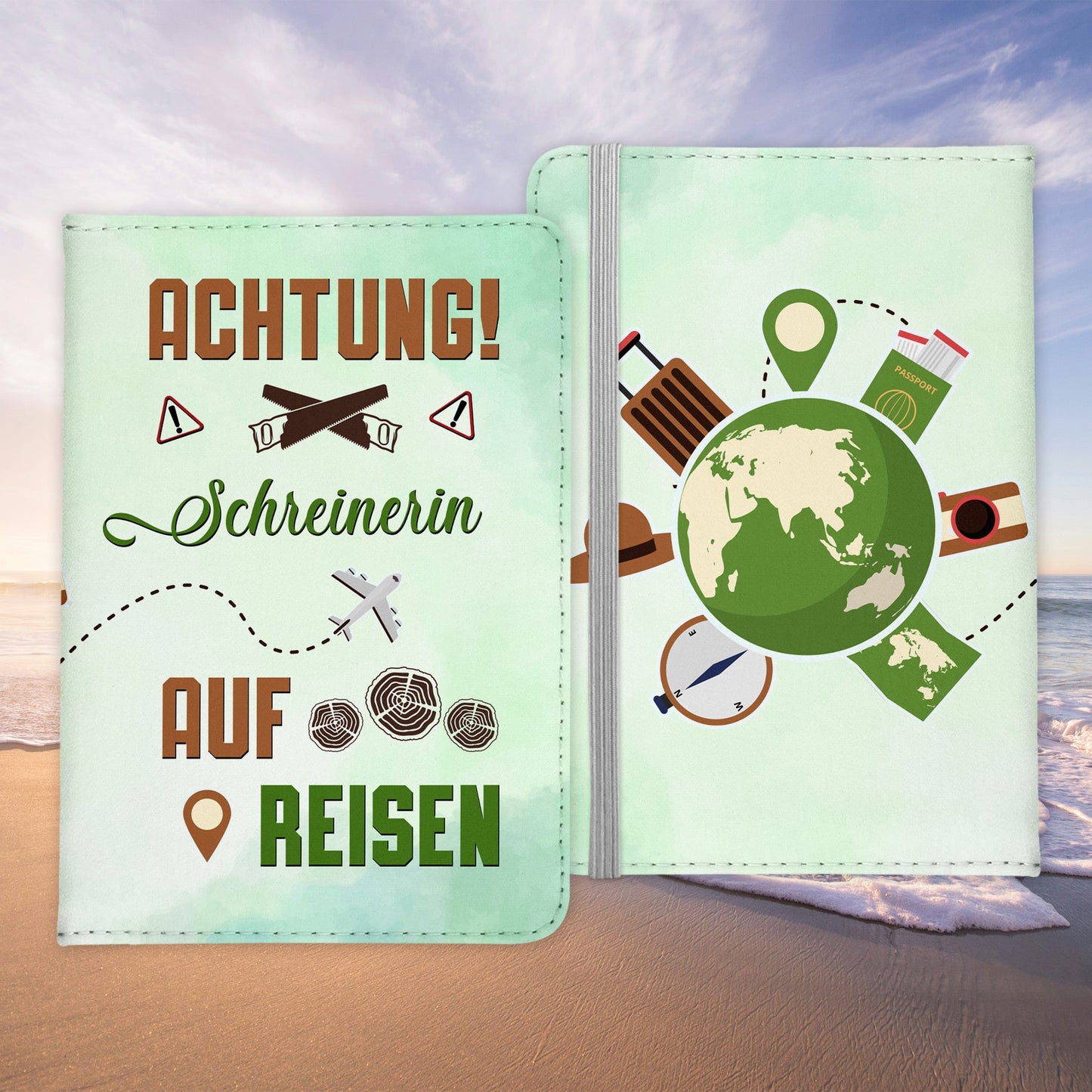 Schreinerin Geschenk Reisepasshülle Frauen Reisen Pass Etui Cover Organizer Sommer Urlaub Gadgets Kunst-Leder Berufe Accessoire-Reisepass-Hülle-22Feels