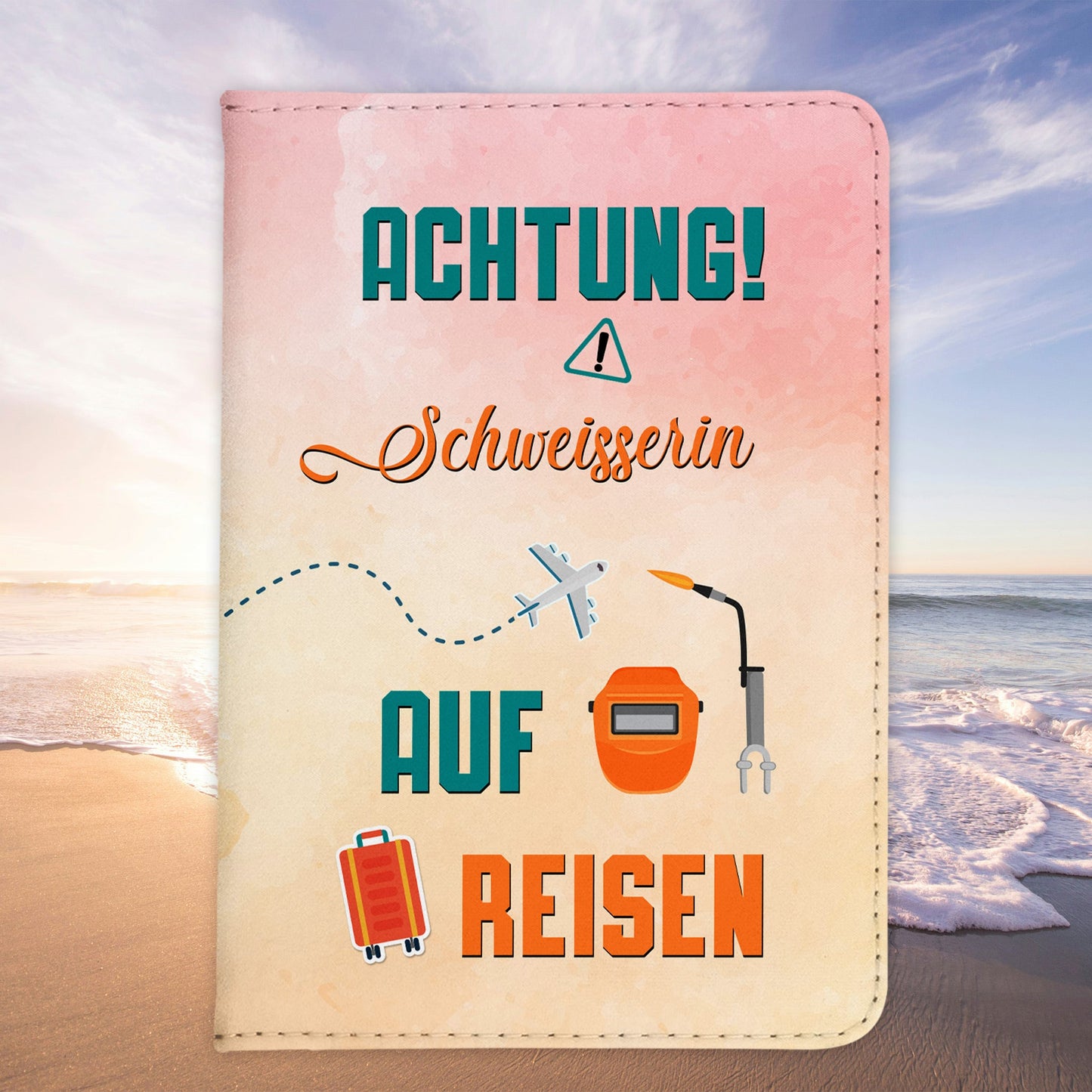 Schweisserin Geschenk Reisepasshülle Frauen Reisen Pass Etui Cover Organizer Sommer Urlaub Gadgets Kunst-Leder Berufe Accessoire-Reisepass-Hülle-22Feels