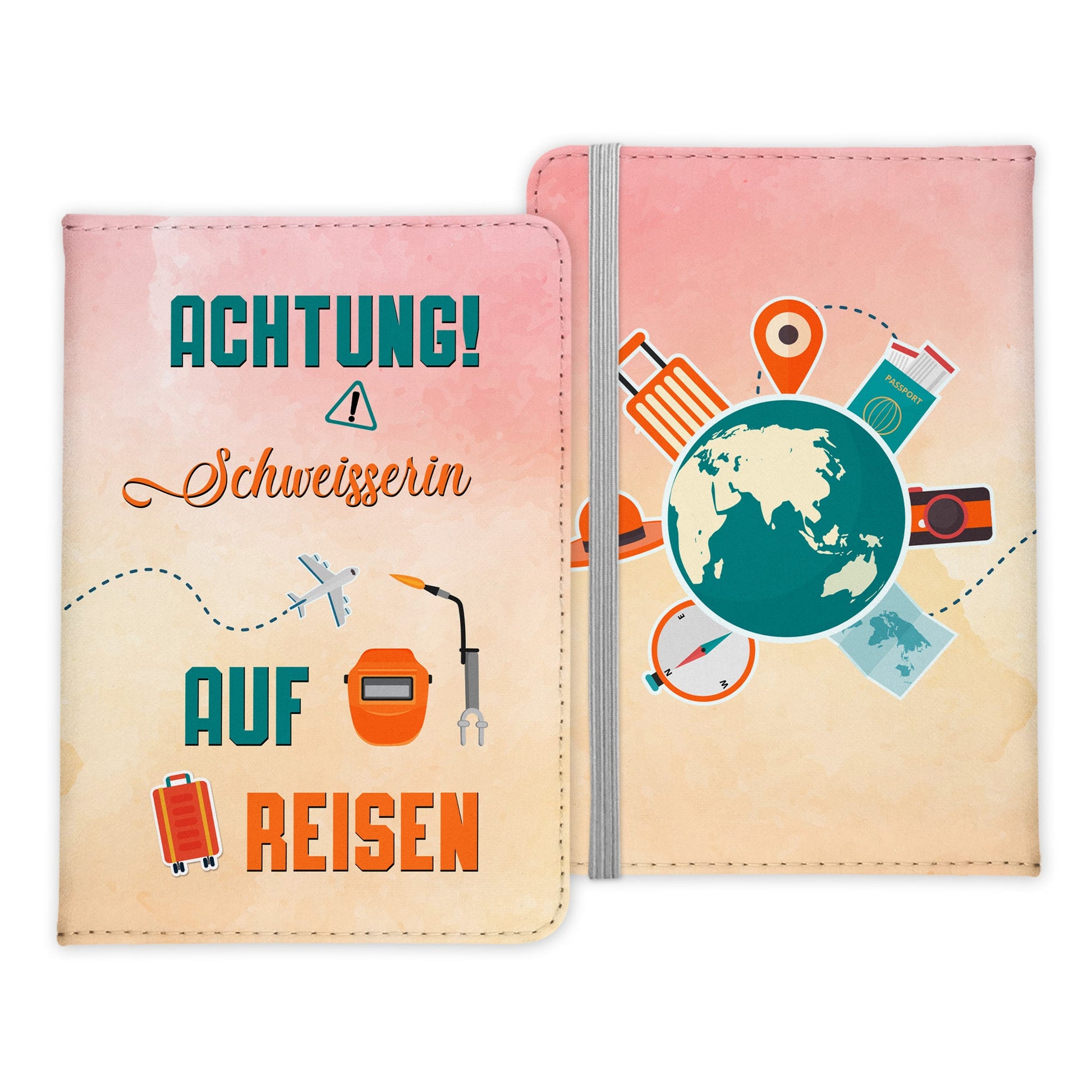 Schweisserin Geschenk Reisepasshülle Frauen Reisen Pass Etui Cover Organizer Sommer Urlaub Gadgets Kunst-Leder Berufe Accessoire-Reisepass-Hülle-22Feels