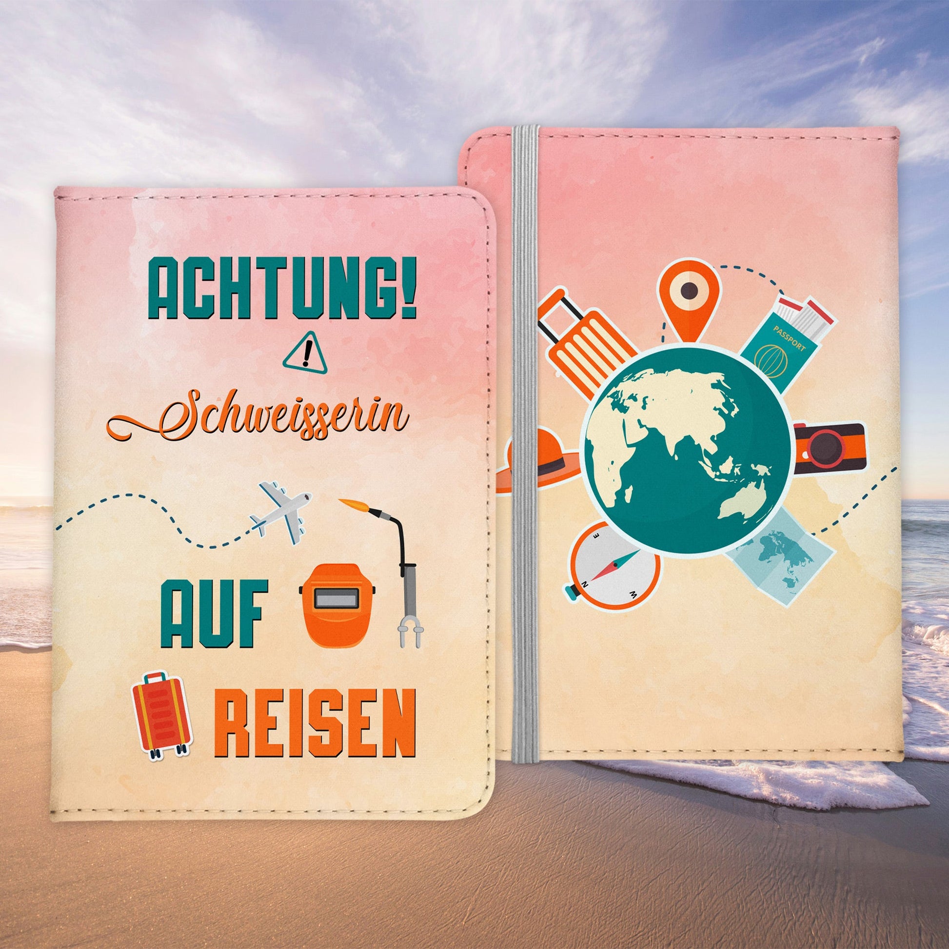 Schweisserin Geschenk Reisepasshülle Frauen Reisen Pass Etui Cover Organizer Sommer Urlaub Gadgets Kunst-Leder Berufe Accessoire-Reisepass-Hülle-22Feels