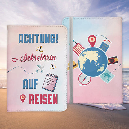 Sekretärin Geschenk Reisepasshülle Frauen Reisen Pass Etui Cover Organizer Sommer Urlaub Gadgets Kunst-Leder Berufe Accessoire-Reisepass-Hülle-22Feels