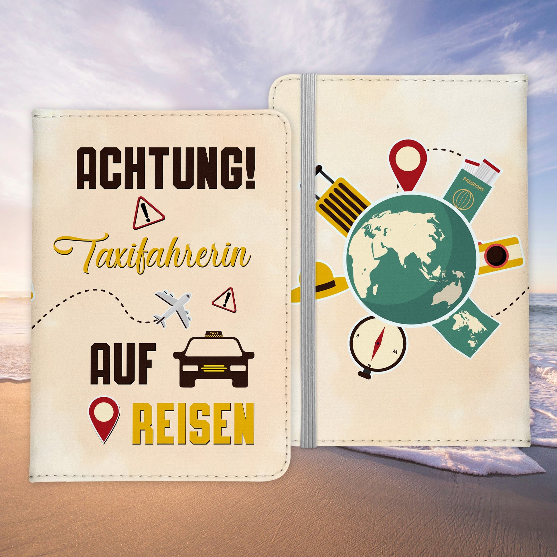 Taxifahrerin Geschenk Reisepasshülle Frauen Reisen Pass Etui Cover Organizer Sommer Urlaub Gadgets Kunst-Leder Berufe Accessoire-Reisepass-Hülle-22Feels
