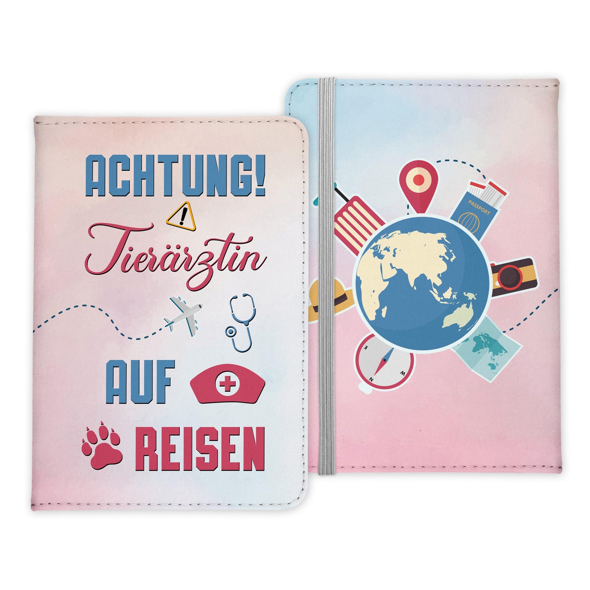 Tierärztin Geschenk Reisepasshülle Frauen Reisen Pass Etui Cover Organizer Sommer Urlaub Gadgets Kunst-Leder Berufe Accessoire-Reisepass-Hülle-22Feels