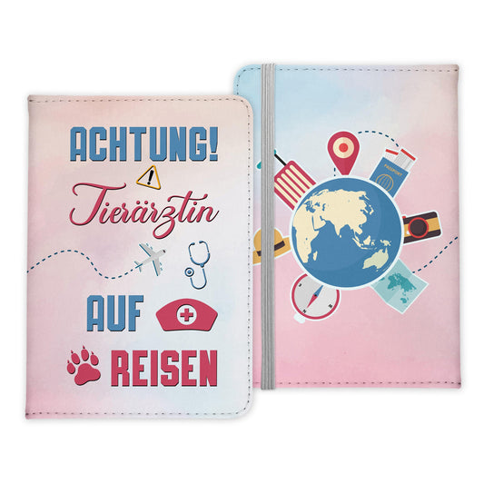 Tierärztin Geschenk Reisepasshülle Frauen Reisen Pass Etui Cover Organizer Sommer Urlaub Gadgets Kunst-Leder Berufe Accessoire-Reisepass-Hülle-22Feels