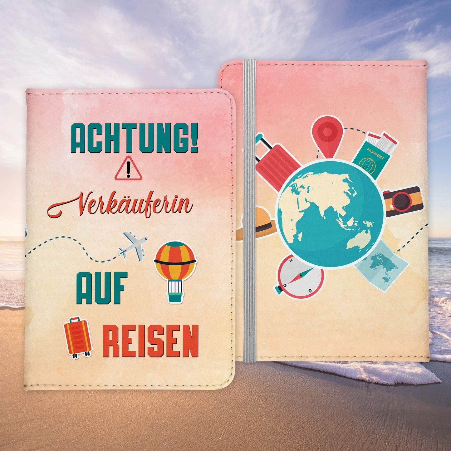Verkäuferin Geschenk Reisepasshülle Frauen Reisen Pass Etui Cover Organizer Sommer Urlaub Gadgets Kunst-Leder Berufe Accessoire-Reisepass-Hülle-22Feels