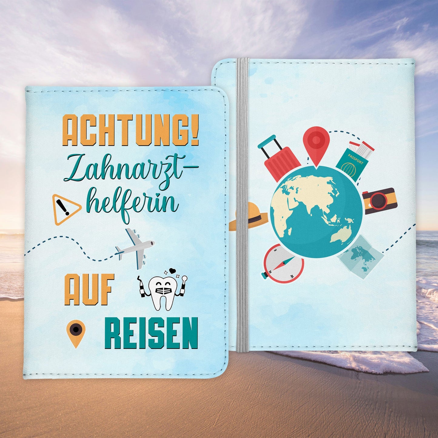 Zahnarzthelferin Geschenk Reisepasshülle Frauen Reisen Pass Etui Cover Organizer Sommer Urlaub Gadgets Kunst-Leder Berufe Accessoire-Reisepass-Hülle-22Feels