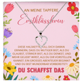 22Feels® Mädchen Einschulung Geschenk zum Schulanfang 1. Klasse - Silber 925/000 Herz Halskette Kinder-Schmuck - Glückwunsch Erstklässlerin Idee Patenkind Tochter Enkelin Nichte-Schmuck mit Botschaftskarte - Herz21-22Feels