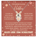 22Feels® Mädchen Einschulung Geschenk zum Schulanfang 1. Klasse - Silber 925/000 Herz Halskette Kinder-Schmuck - Glückwunsch Erstklässlerin Idee Patenkind Tochter Enkelin Nichte-Schmuck mit Botschaftskarte - Herz21-22Feels