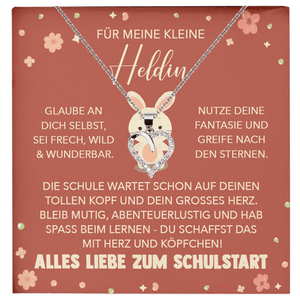 22Feels® Mädchen Einschulung Geschenk zum Schulanfang 1. Klasse - Silber 925/000 Herz Halskette Kinder-Schmuck - Glückwunsch Erstklässlerin Idee Patenkind Tochter Enkelin Nichte-Schmuck mit Botschaftskarte - Herz21-22Feels