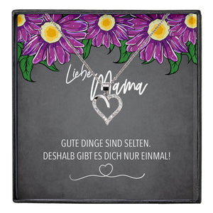 22Feels® Mama Geschenk Muttertag Geburtstag Frauen Schmuck mit Karte Herz Halskette Echt Silber Weihnachten Idee von Tochter oder Sohn-Schmuck mit Botschaftskarte - Herz21-22Feels