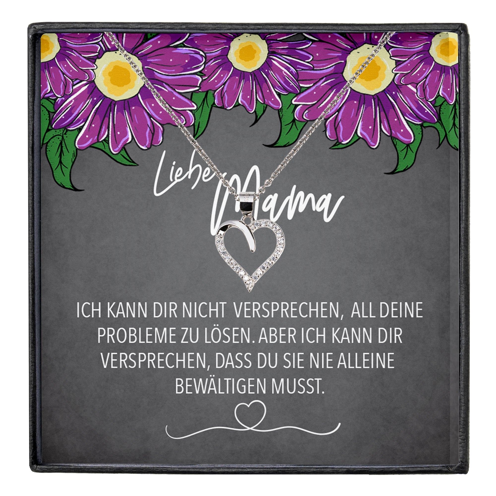 22Feels® Mama Geschenk Muttertag Geburtstag Frauen Schmuck mit Karte Herz Halskette Echt Silber Weihnachten Idee von Tochter oder Sohn-Schmuck mit Botschaftskarte - Herz21-22Feels