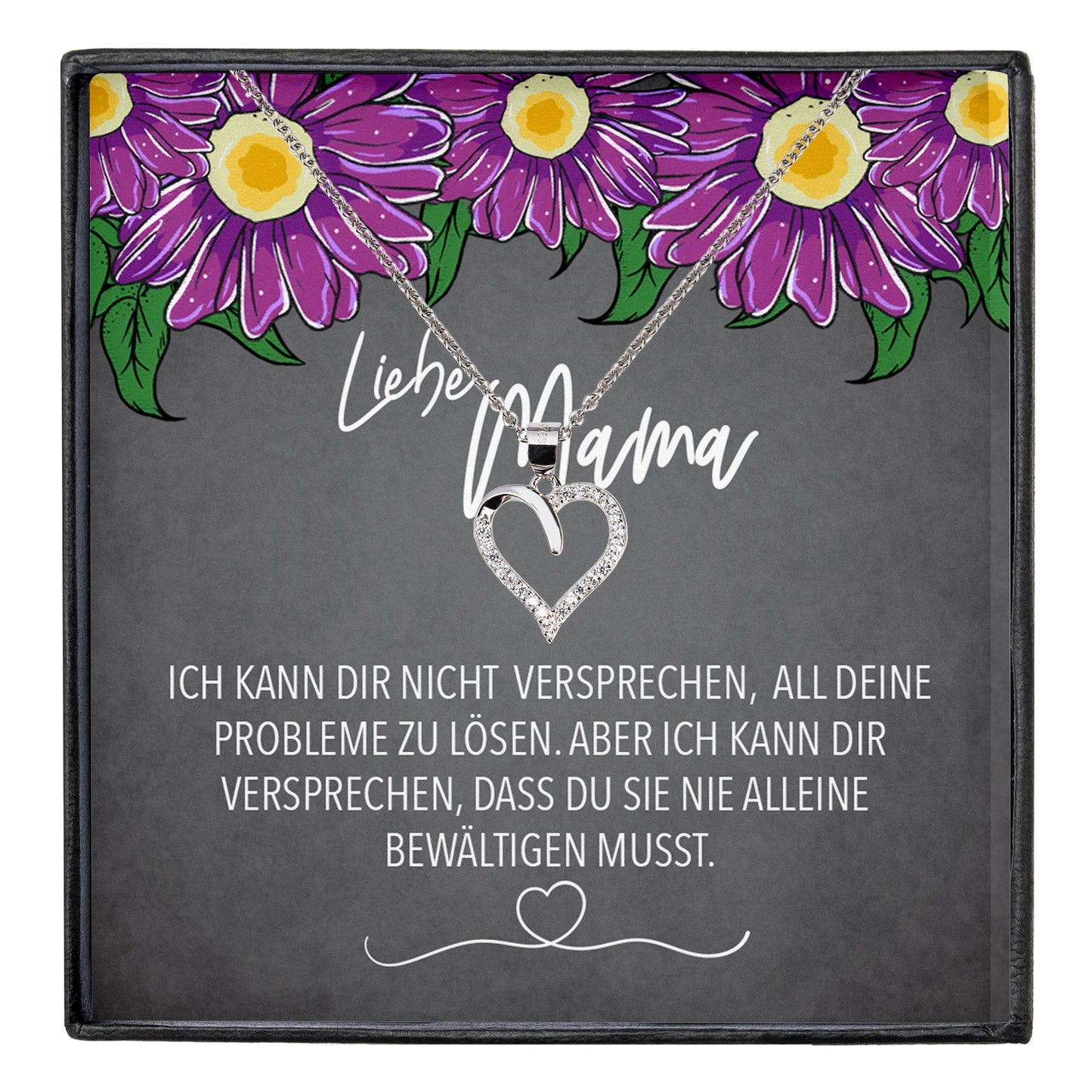 22Feels® Mama Geschenk Muttertag Geburtstag Frauen Schmuck mit Karte Herz Halskette Echt Silber Weihnachten Idee von Tochter oder Sohn-Schmuck mit Botschaftskarte - Herz21-22Feels