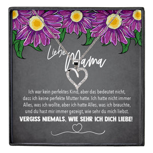 22Feels® Mama Geschenk Muttertag Geburtstag Frauen Schmuck mit Karte Herz Halskette Echt Silber Weihnachten Idee von Tochter oder Sohn-Schmuck mit Botschaftskarte - Herz21-22Feels