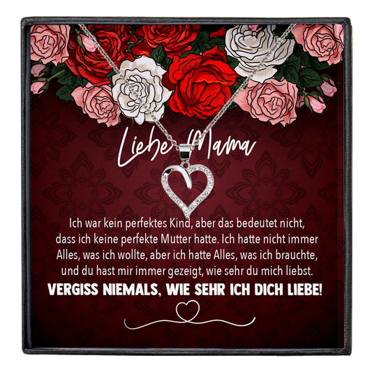 22Feels® Mama Geschenk Muttertag Geburtstag Frauen Schmuck mit Karte Herz Halskette Echt Silber Weihnachten Idee von Tochter oder Sohn-Schmuck mit Botschaftskarte - Herz21-22Feels