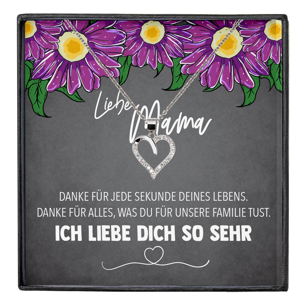 22Feels® Mama Geschenk Muttertag Geburtstag Frauen Schmuck mit Karte Herz Halskette Echt Silber Weihnachten Idee von Tochter oder Sohn-Schmuck mit Botschaftskarte - Herz21-22Feels