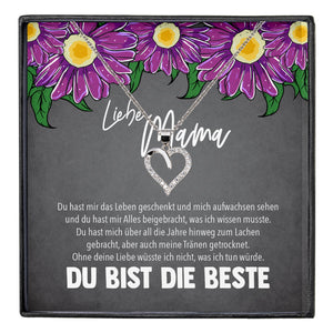 22Feels® Mama Geschenk Muttertag Geburtstag Frauen Schmuck mit Karte Herz Halskette Echt Silber Weihnachten Idee von Tochter oder Sohn-Schmuck mit Botschaftskarte - Herz21-22Feels