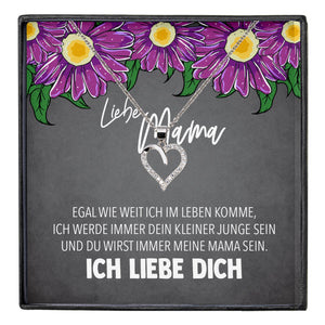 22Feels® Mama Geschenk von Sohn Muttertag Geburtstag Frauen Schmuck mit Karte Echt Silber Herz Halskette Weihnachten Idee Mutter Sohn-Schmuck mit Botschaftskarte - Herz21-22Feels