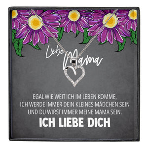 22Feels® Mama Geschenk von Tochter Muttertag Geburtstag Frauen Schmuck mit Karte Echt Silber Herz Halskette Weihnachten Idee Mutter Tochter-Schmuck mit Botschaftskarte - Herz21-22Feels