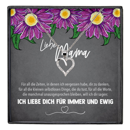 22Feels® Mama Geschenk Muttertag Geburtstag Frauen Schmuck mit Karte Herz Halskette Echt Silber Weihnachten Idee von Tochter oder Sohn-Schmuck mit Botschaftskarte - Herz21-22Feels
