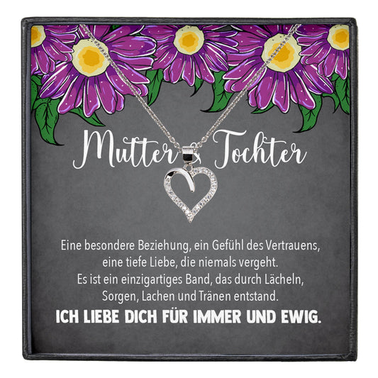 22Feels® Mama Geschenk von Tochter Muttertag Geburtstag Frauen Schmuck mit Karte Echt Silber Herz Halskette Weihnachten Idee Mutter Tochter-Schmuck mit Botschaftskarte - Herz21-22Feels