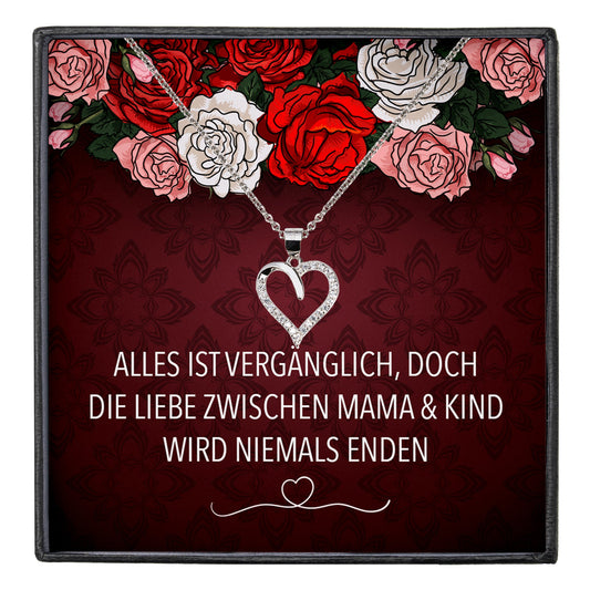 22Feels® Mama Geschenk Muttertag Geburtstag Frauen Schmuck mit Karte Herz Halskette Echt Silber Weihnachten Idee von Tochter oder Sohn-Schmuck mit Botschaftskarte - Herz21-22Feels