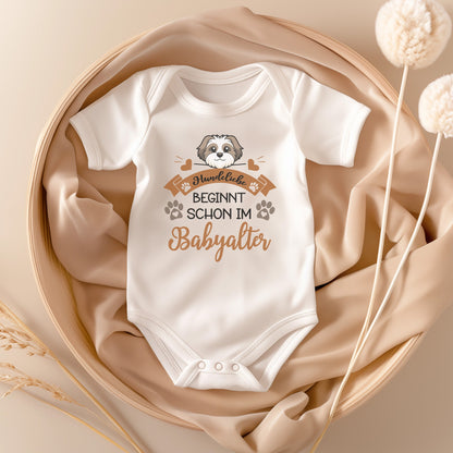 22Feels Unisex Babybody Bio-Baumwolle – Weiß mit Havaneser Hundeliebe – Geschenk zur Geburt, Babyparty oder zum 1. Geburtstag für Hunde-Fans-Baby Body-22Feels