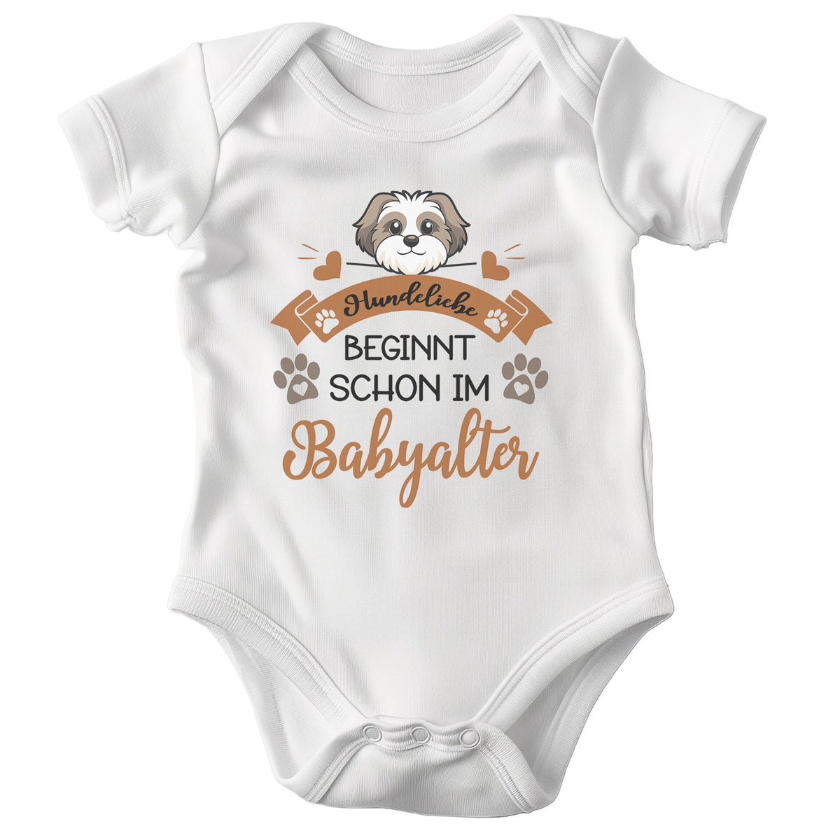 22Feels Unisex Babybody Bio-Baumwolle – Weiß mit Havaneser Hundeliebe – Geschenk zur Geburt, Babyparty oder zum 1. Geburtstag für Hunde-Fans-Baby Body-22Feels
