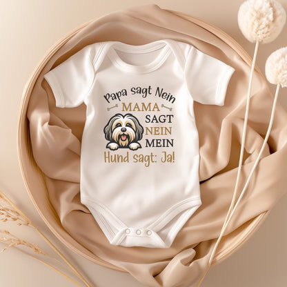 22Feels Unisex Babybody Bio-Baumwolle – Weiß mit Havaneser Ja Spruch – Geschenk zur Geburt, Babyparty oder zum 1. Geburtstag für Hunde-Fans-Baby Body-22Feels