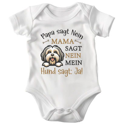 22Feels Unisex Babybody Bio-Baumwolle – Weiß mit Havaneser Ja Spruch – Geschenk zur Geburt, Babyparty oder zum 1. Geburtstag für Hunde-Fans-Baby Body-22Feels