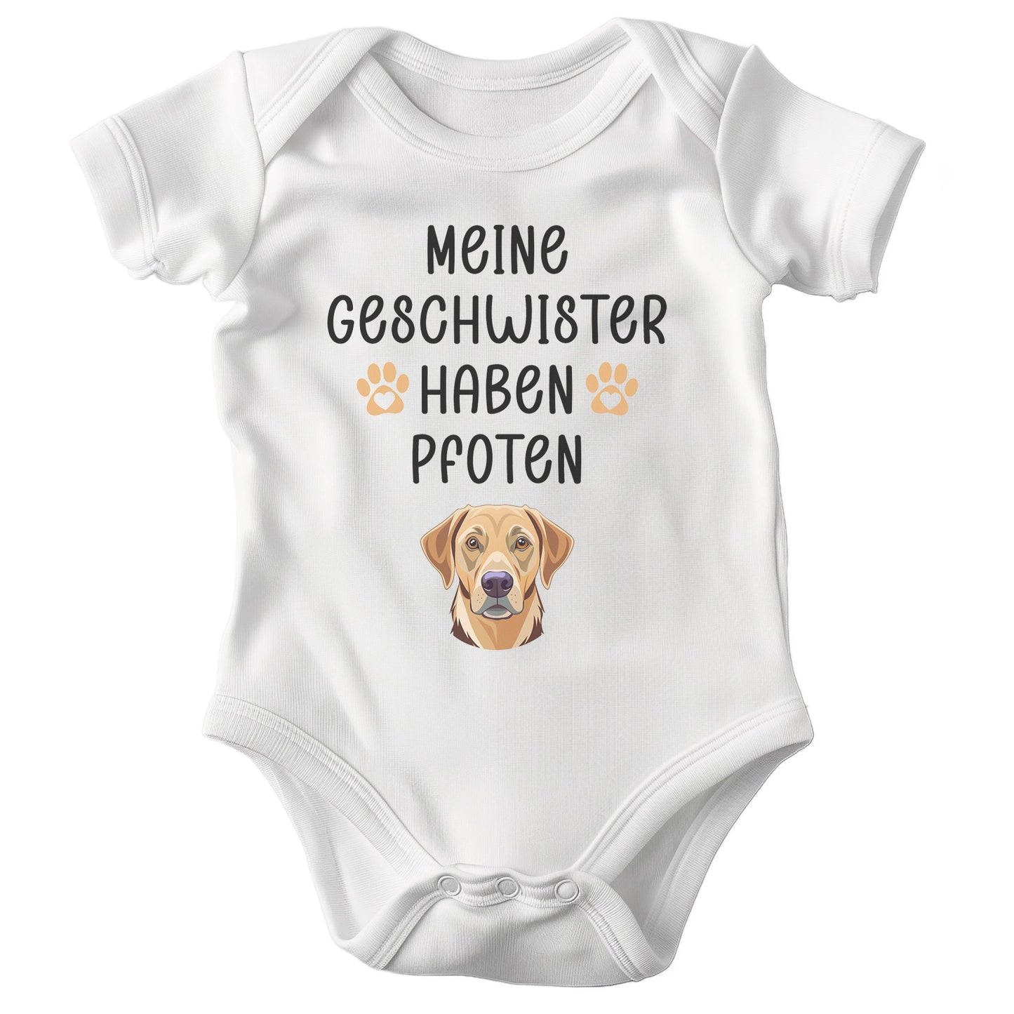 22Feels Unisex Babybody Bio-Baumwolle – Weiß mit Labrador Geschwister Spruch – Geschenk zur Geburt, Babyparty oder zum 1. Geburtstag für Hunde-Fans-Baby Body-22Feels