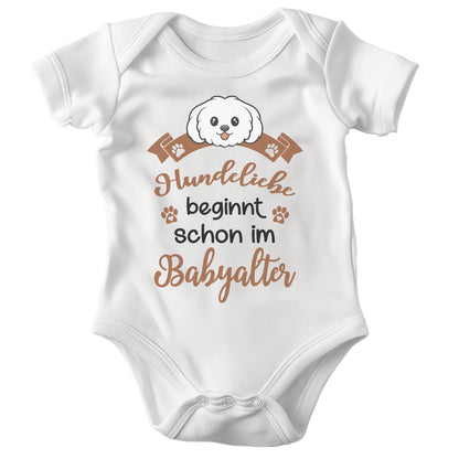 22Feels Unisex Babybody Bio-Baumwolle – Weiß mit Malteser Babysitter Spruch – Geschenk für Hunde-Fans zur Geburt oder Babyparty-Baby Body-22Feels