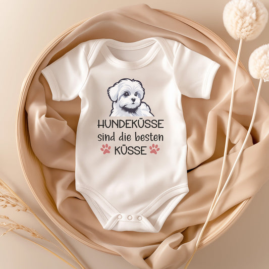 22Feels Unisex Babybody Bio-Baumwolle – Weiß mit Malteser Ja Spruch – Geschenk für Hunde-Fans zur Geburt oder Babyparty-Baby Body-22Feels