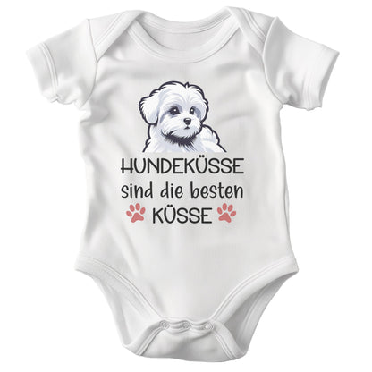 22Feels Unisex Babybody Bio-Baumwolle – Weiß mit Malteser Ja Spruch – Geschenk für Hunde-Fans zur Geburt oder Babyparty-Baby Body-22Feels