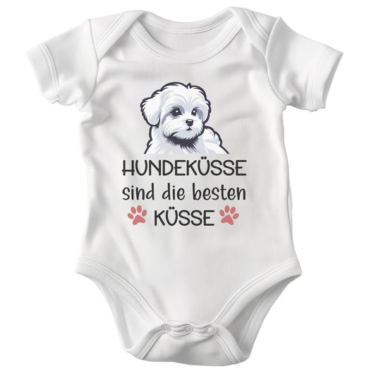 22Feels Unisex Babybody Bio-Baumwolle – Weiß mit Malteser Ja Spruch – Geschenk für Hunde-Fans zur Geburt oder Babyparty-Baby Body-22Feels