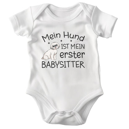 22Feels Unisex Babybody Bio-Baumwolle – Weiß mit Malteser Security Motiv – Geschenk für Hunde-Fans zur Geburt oder Babyparty-Baby Body-22Feels