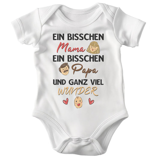 22Feels Unisex Babybody Bio-Baumwolle – Weiß mit Wunder Spruch – Geschenk zur Geburt, Babyparty oder zum 1. Geburtstag-Baby Body-22Feels