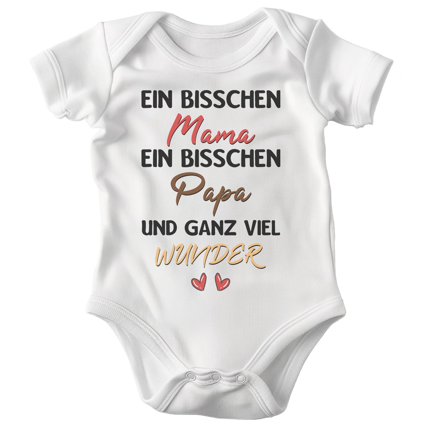 22Feels Unisex Babybody Bio-Baumwolle – Weiß mit Herz & Wunder Spruch – Geschenk zur Geburt, Babyparty oder zum 1. Geburtstag-Baby Body-22Feels