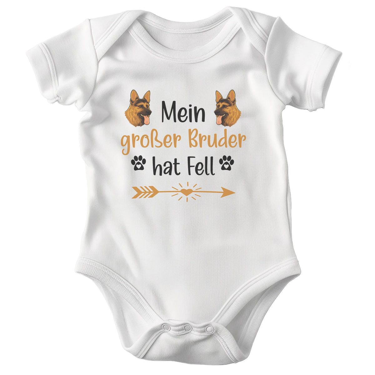 22Feels Unisex Babybody Bio-Baumwolle – Weiß mit Schäferhund Babysitter Spruch – Geschenk für Hunde-Fans zur Geburt oder Babyparty-Baby Body-22Feels