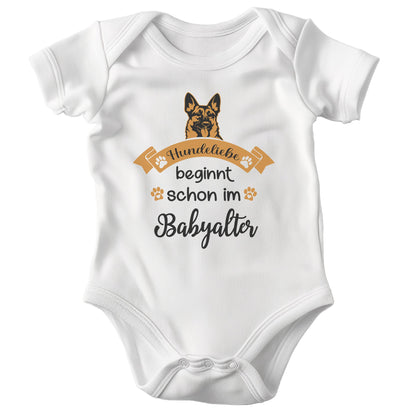 22Feels Unisex Babybody Bio-Baumwolle – Weiß mit Schäferhund Ja Spruch – Geschenk für Hunde-Fans zur Geburt oder Babyparty-Baby Body-22Feels