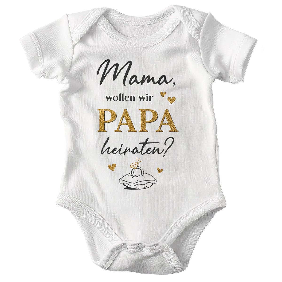 22Feels Unisex Babybody Bio-Baumwolle – Weiß mit Heiratsantrag Spruch – Geschenk für die Hochzeit & Papa zur Geburt oder Babyparty-Baby Body-22Feels