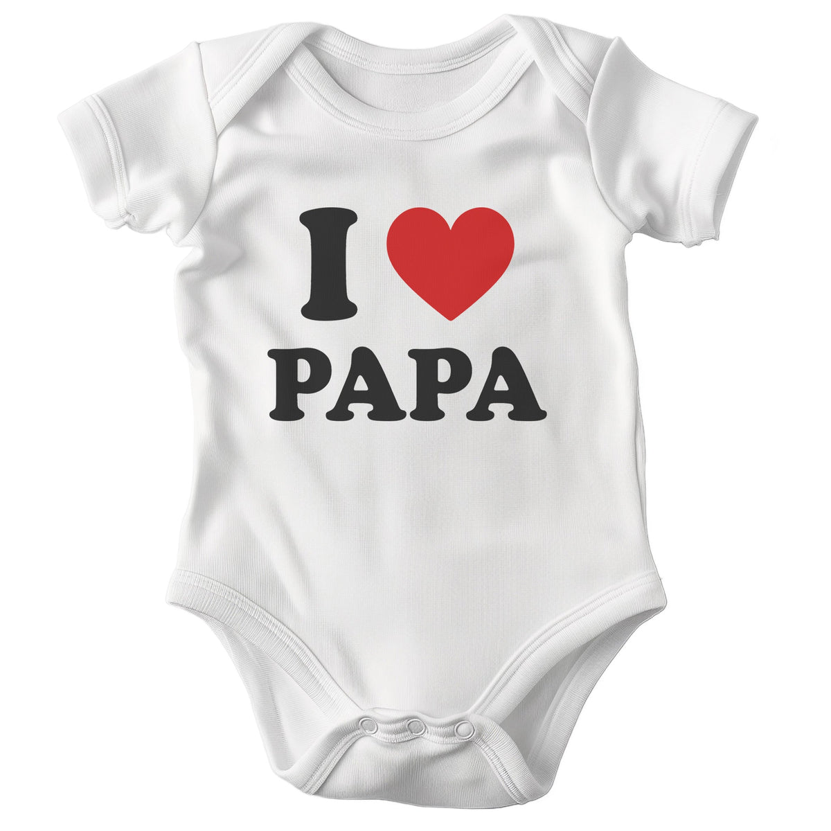 22Feels Unisex Babybody Bio-Baumwolle – Weiß mit I Love Papa – Klassisches Geschenk zur Geburt, Babyparty oder zum 1. Geburtstag & Vatertag-Baby Body-22Feels