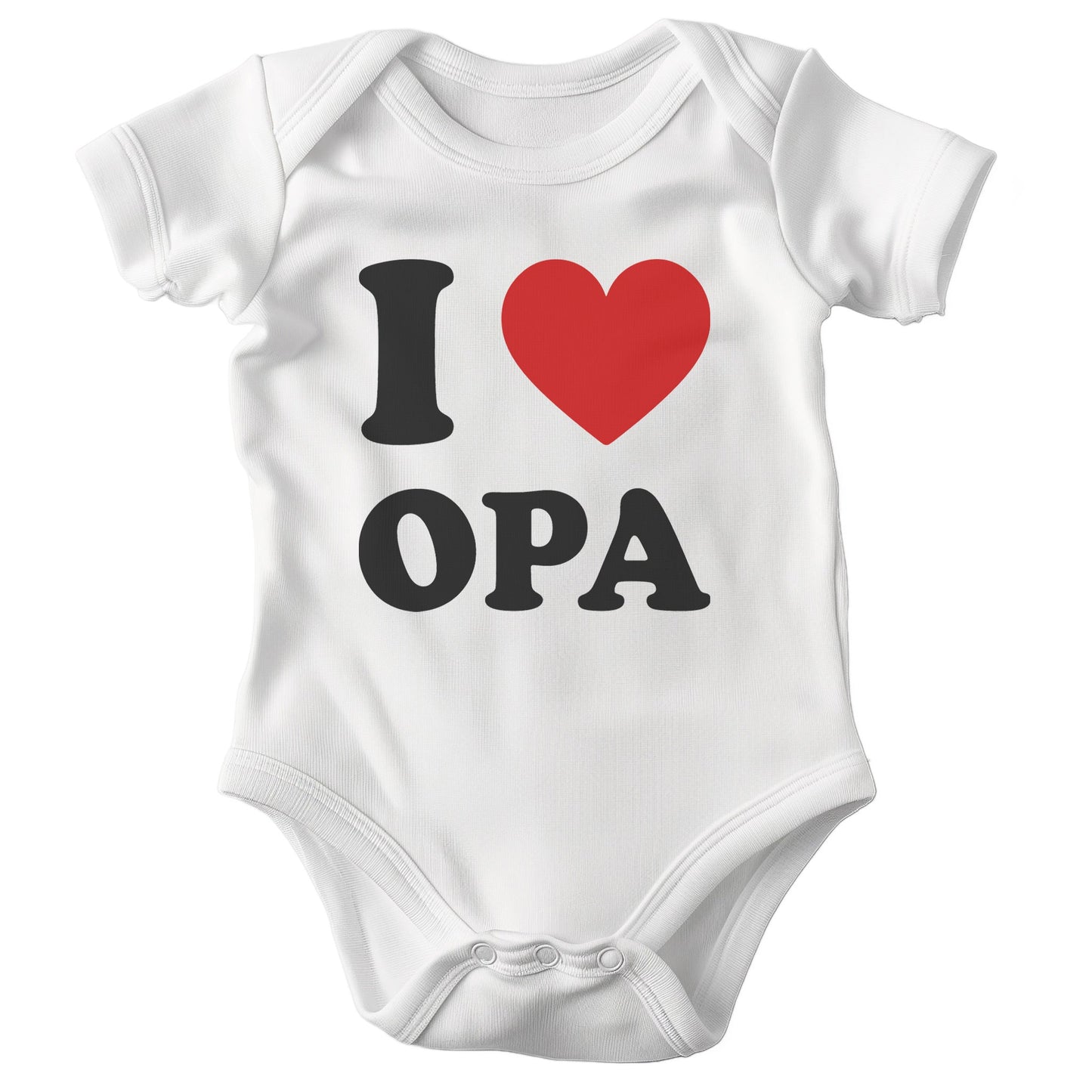 22Feels Unisex Babybody Bio-Baumwolle – Weiß mit I Love Opa – Geschenk zur Geburt, Babyparty oder zum 1. Geburtstag von Opa-Baby Body-22Feels