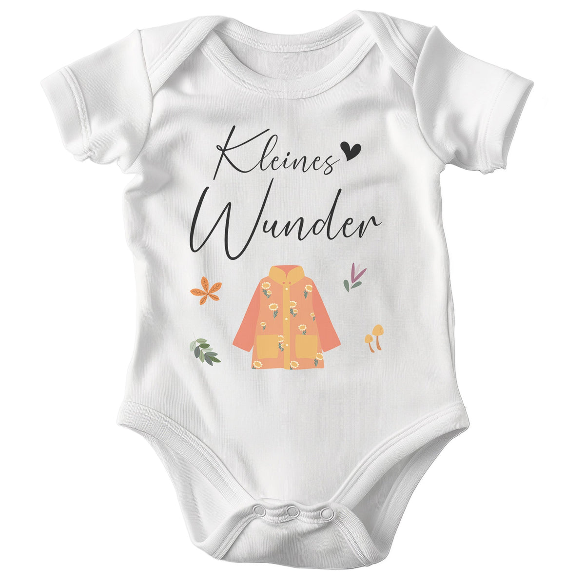 22Feels Unisex Babybody Bio-Baumwolle – Weiß mit Kleines Wunder Design – Geschenk zur Geburt, Babyparty oder zum 1. Geburtstag für Mädchen & Jungen-Baby Body-22Feels