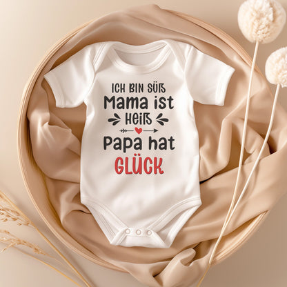 22Feels Unisex Babybody Bio-Baumwolle – Weiß mit Lustigem Familien-Spruch – Geschenk zur Geburt, Babyparty oder zum 1. Geburtstag für Papa-Baby Body-22Feels