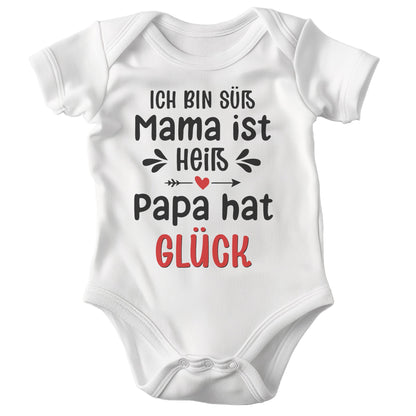 22Feels Unisex Babybody Bio-Baumwolle – Weiß mit Lustigem Familien-Spruch – Geschenk zur Geburt, Babyparty oder zum 1. Geburtstag für Papa-Baby Body-22Feels