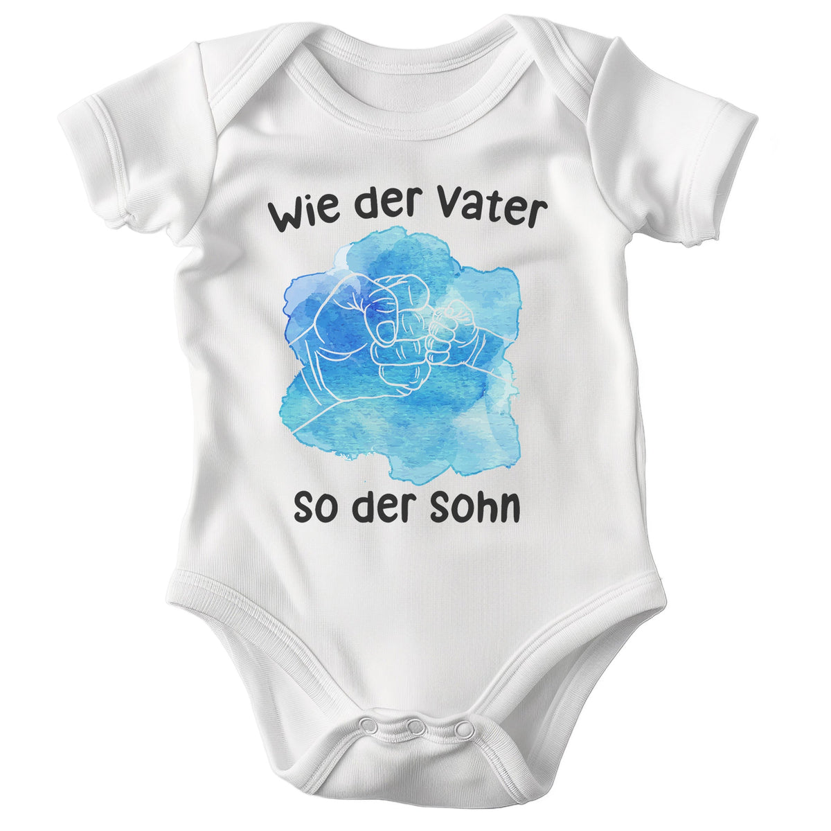 22Feels Jungen Babybody Bio-Baumwolle – Weiß mit Fistbump Wie der Vater so der Sohn – Geschenk zur Geburt, Babyparty oder zum 1. Geburtstag für Väter-Baby Body-22Feels