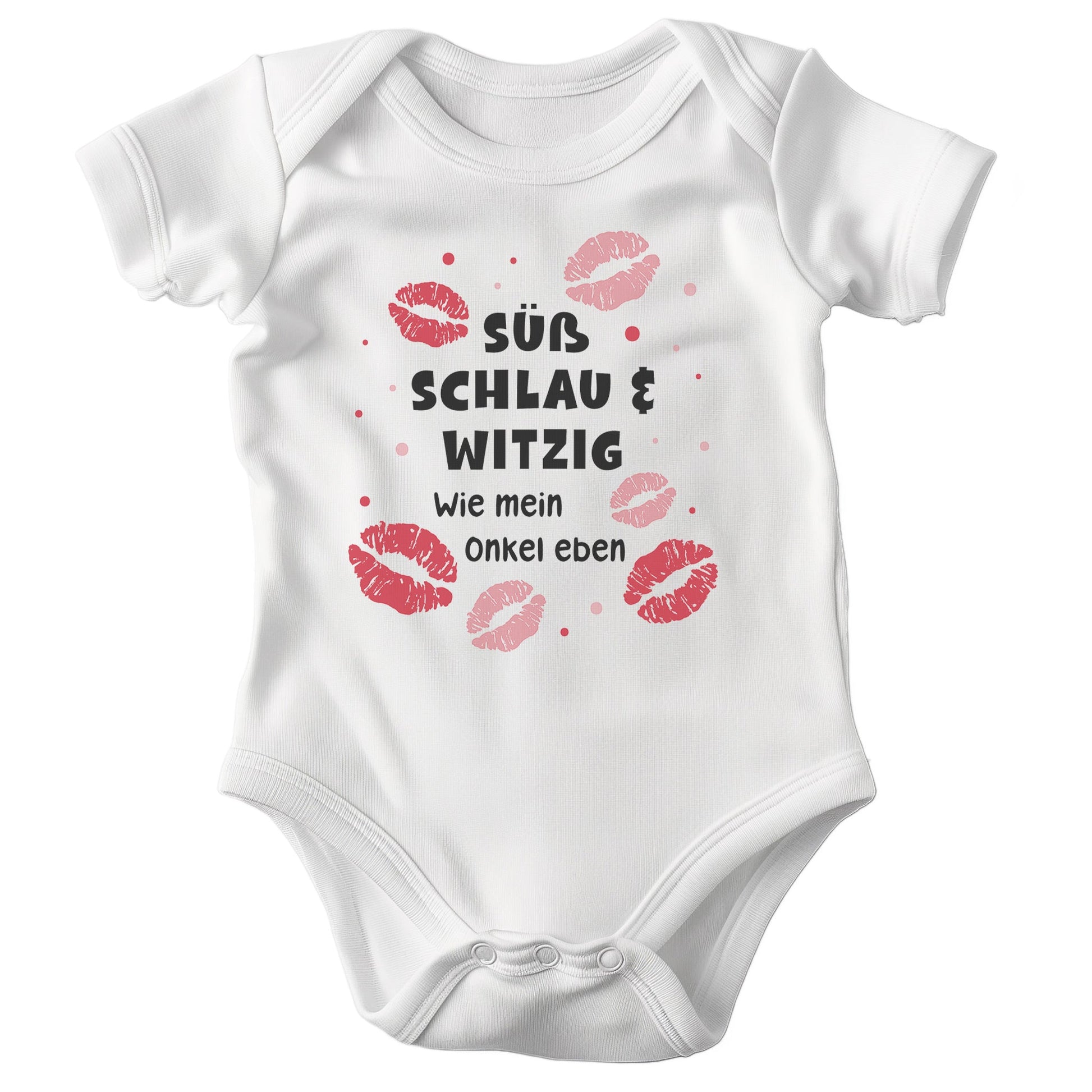 22Feels Unisex Babybody Bio-Baumwolle – Weiß mit Lustigem Oma Spruch & Küssen – Geschenk zur Geburt, Babyparty oder zum 1. Geburtstag von Oma-Baby Body-22Feels