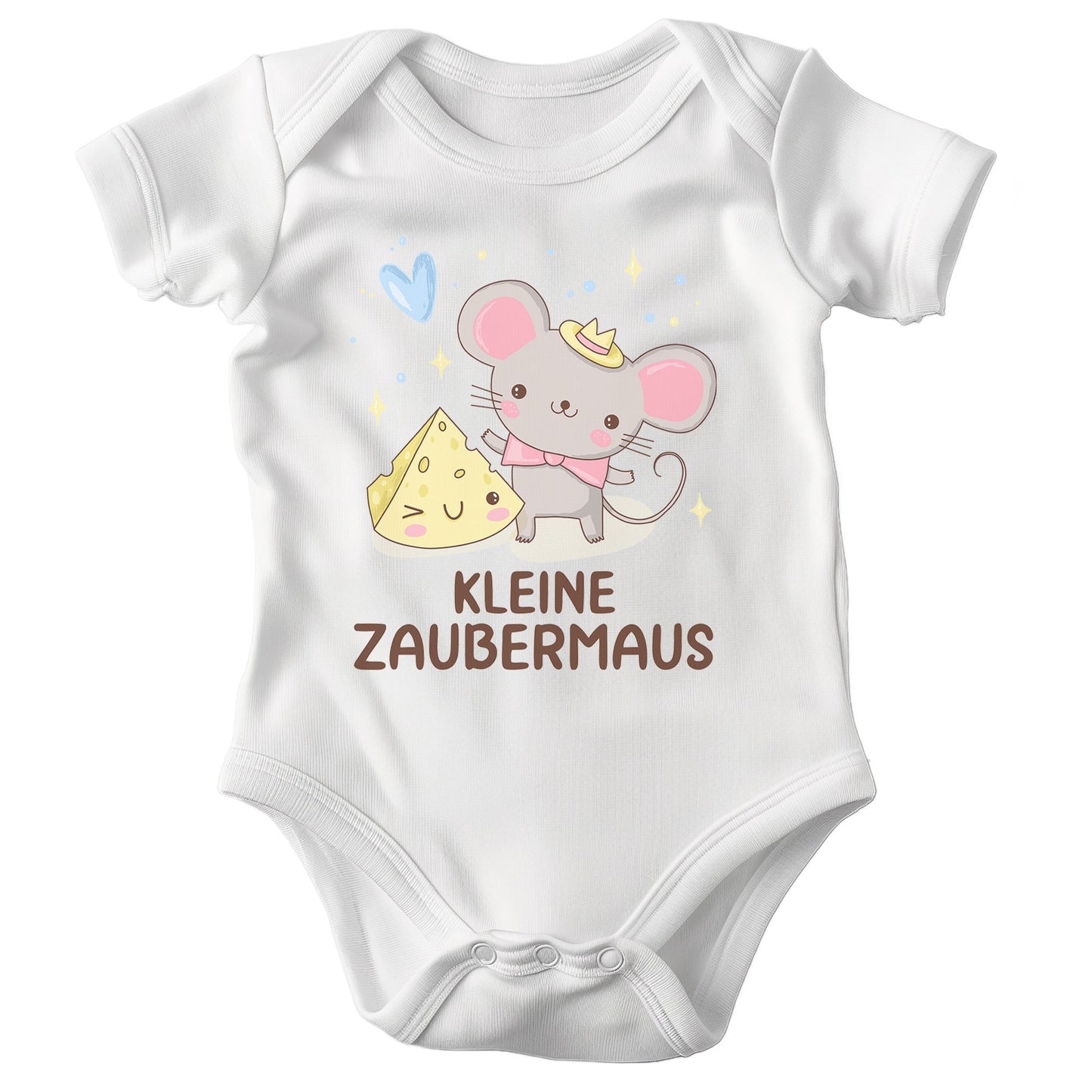 22Feels Mädchen Babybody Bio-Baumwolle – Weiß mit Kleine Zaubermaus Design – Geschenk zur Geburt, Babyparty oder zum 1. Geburtstag & Taufe-Baby Body-22Feels